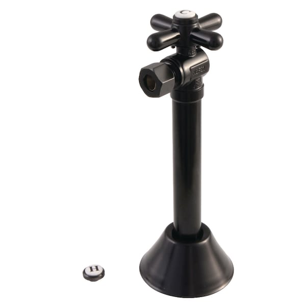 1/2" Sweat X 3/8" OD Comp Angle Shut-Off Valve W/5" Extension, Black